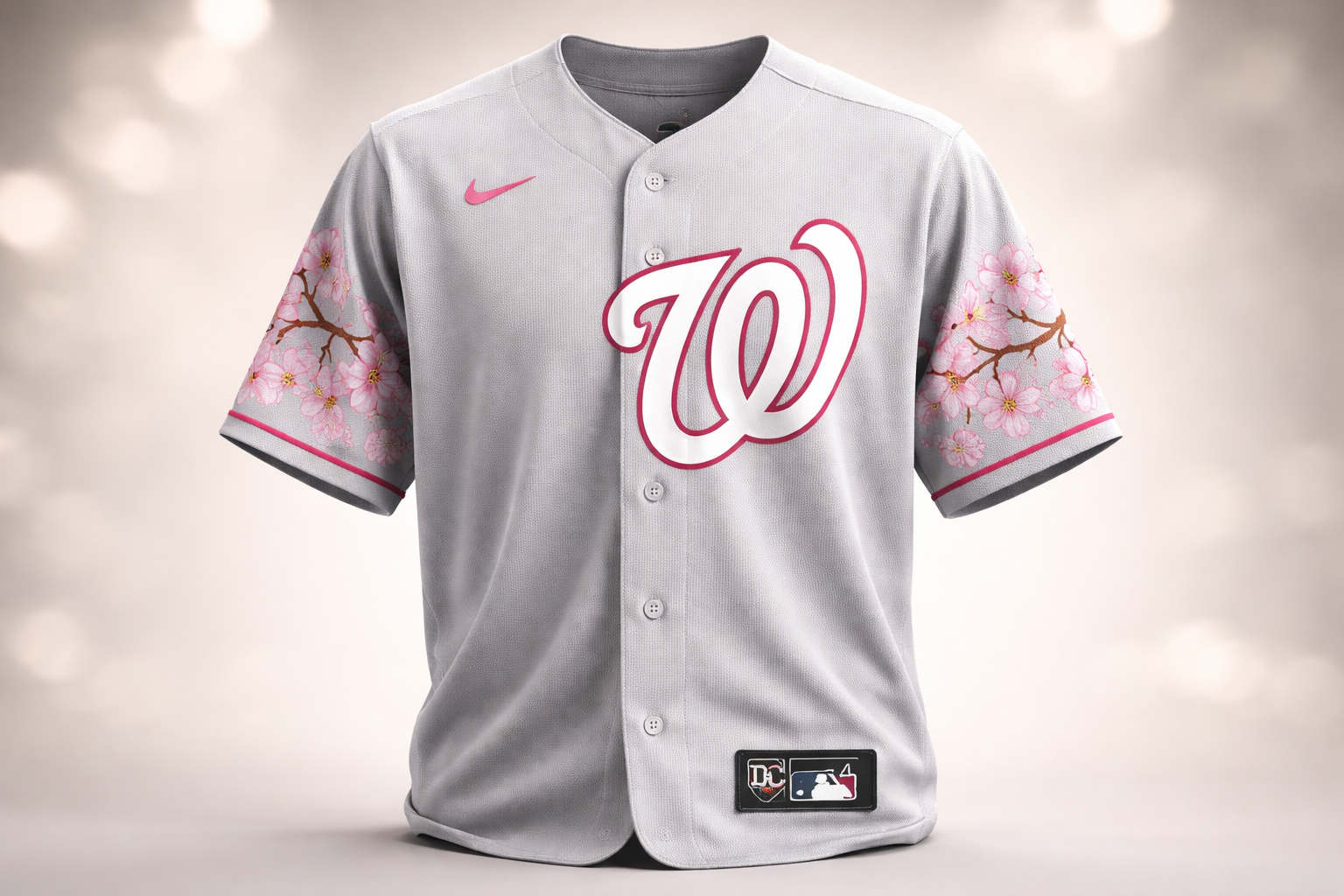 MLB City Connect Jerseys: Ranked Best to Worst (2026 Edition) 4 Washington Nationals City Connect jersey featuring pink cherry blossom patterns.