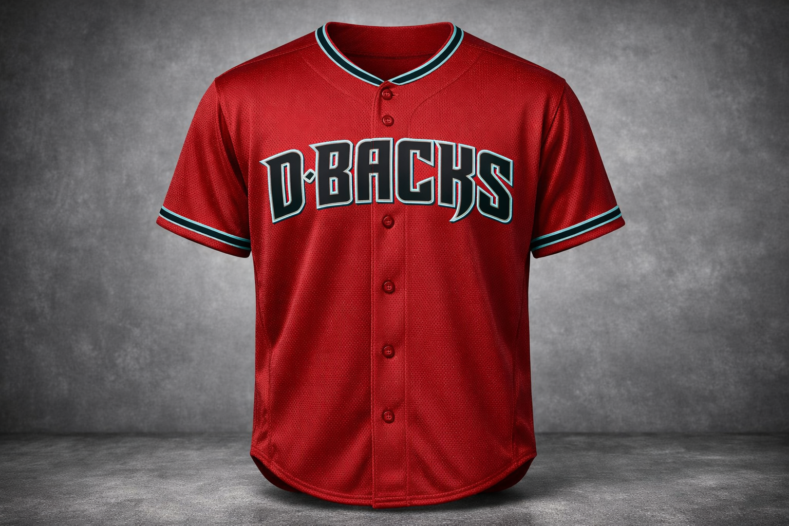 Modern Sedona Red Arizona Diamondbacks jersey with black and teal accents