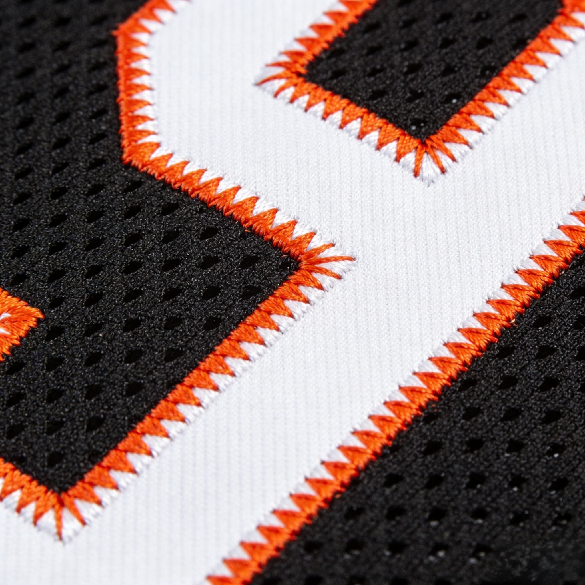 Joe Burrow Jersey: The Ultimate Guide to Stitched Bengals Style 3 Macro close up of stitched tackle twill numbers on a Bengals jersey