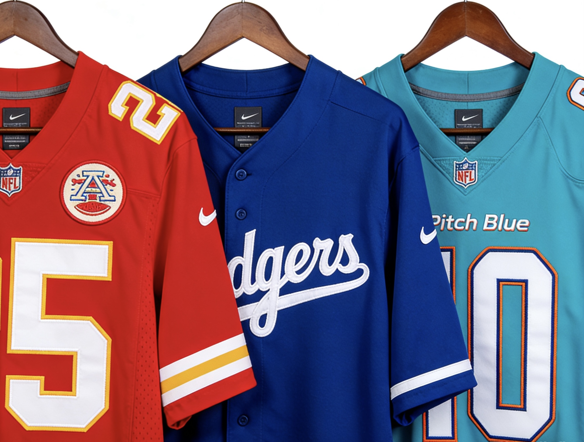 A collection of the best jerseys 2025 including Chiefs and Dodgers styles