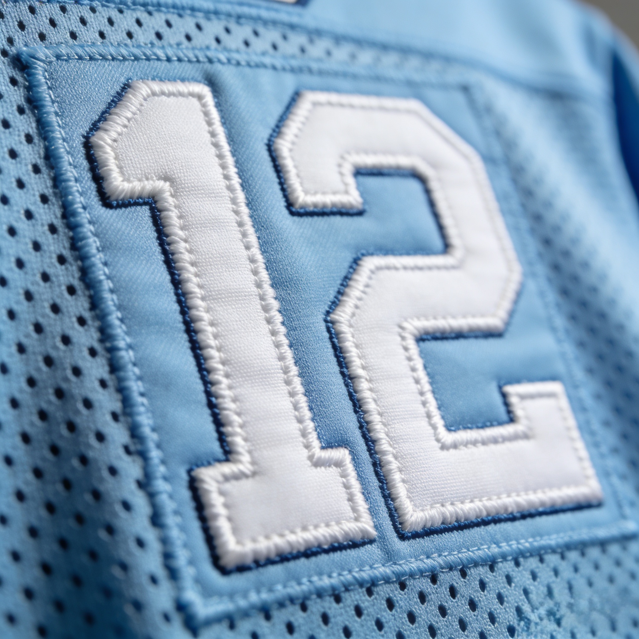 Ja Morant Jersey: The Guide to Stitched Grizzlies Style 3 Macro close up of stitched tackle twill numbers on a Ja Morant jersey