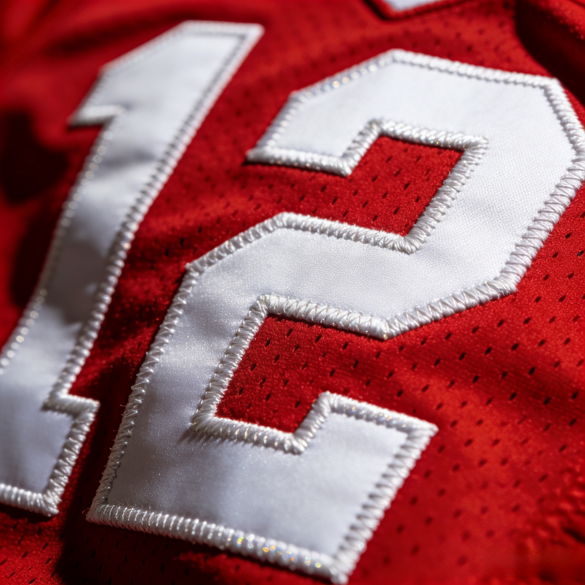 Best Jerseys 2025: Official Ujersery Year in Review Guide 5 Macro close up of stitched tackle twill numbers on an NFL jersey.