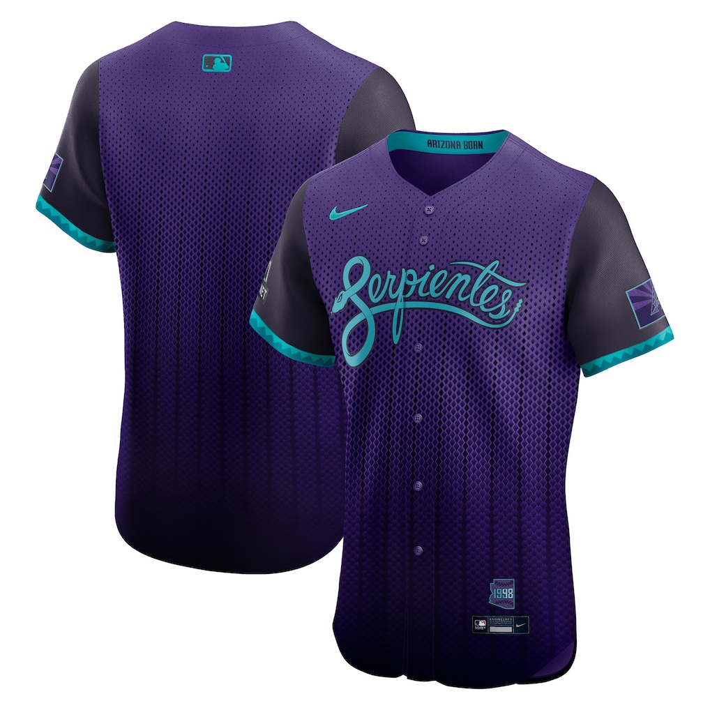Arizona Diamondbacks Nike Men 2025 City Connect Elite Purple Stitched Baseball Jersey With Sponsor Patch