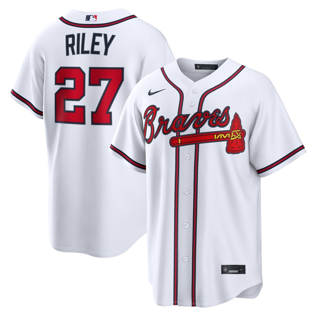Atlanta Braves Austin Riley Nike White Home Stitched Replica Baseball Jersey