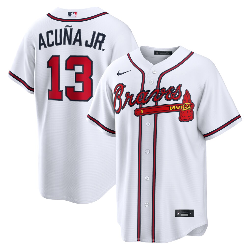 Atlanta Braves Ronald Acuna Jr Nike White Home Stitched Replica Baseball Jersey