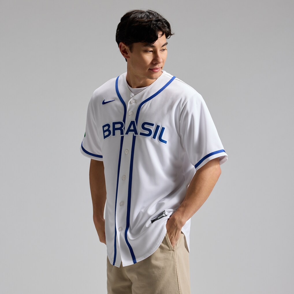 Brazil Baseball Nike White 2026 World Baseball Classic Home Stitched Stadium Jersey