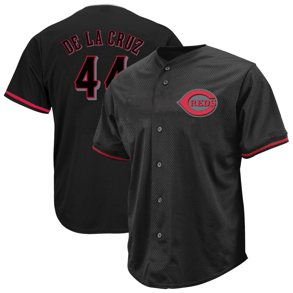 Cincinnati Reds Elly De La Cruz Black Stitched Big and Tall Pop Fashion Baseball Jersey