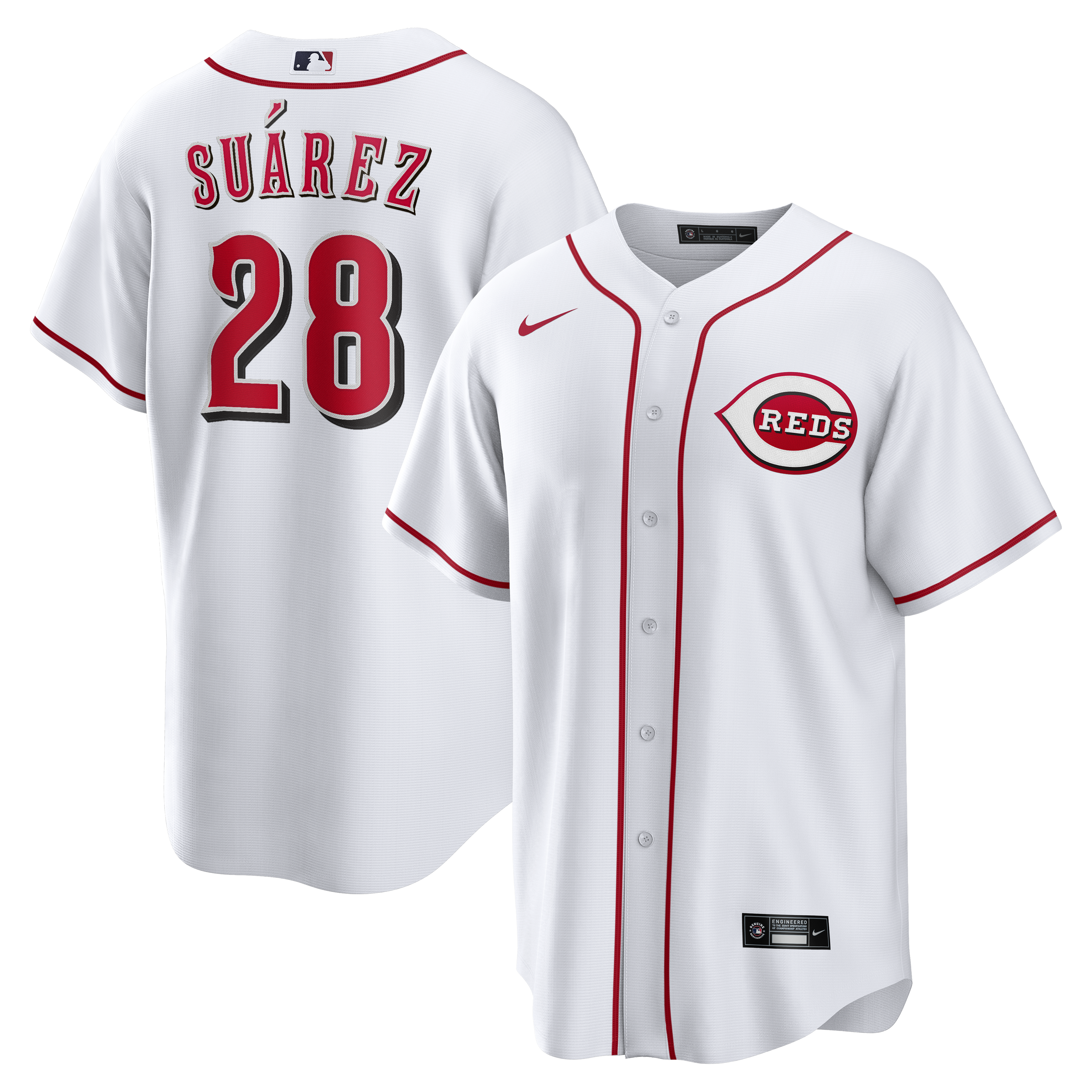 Cincinnati Reds Eugenio Suarez Nike White Home Stitched Replica Baseball Jersey