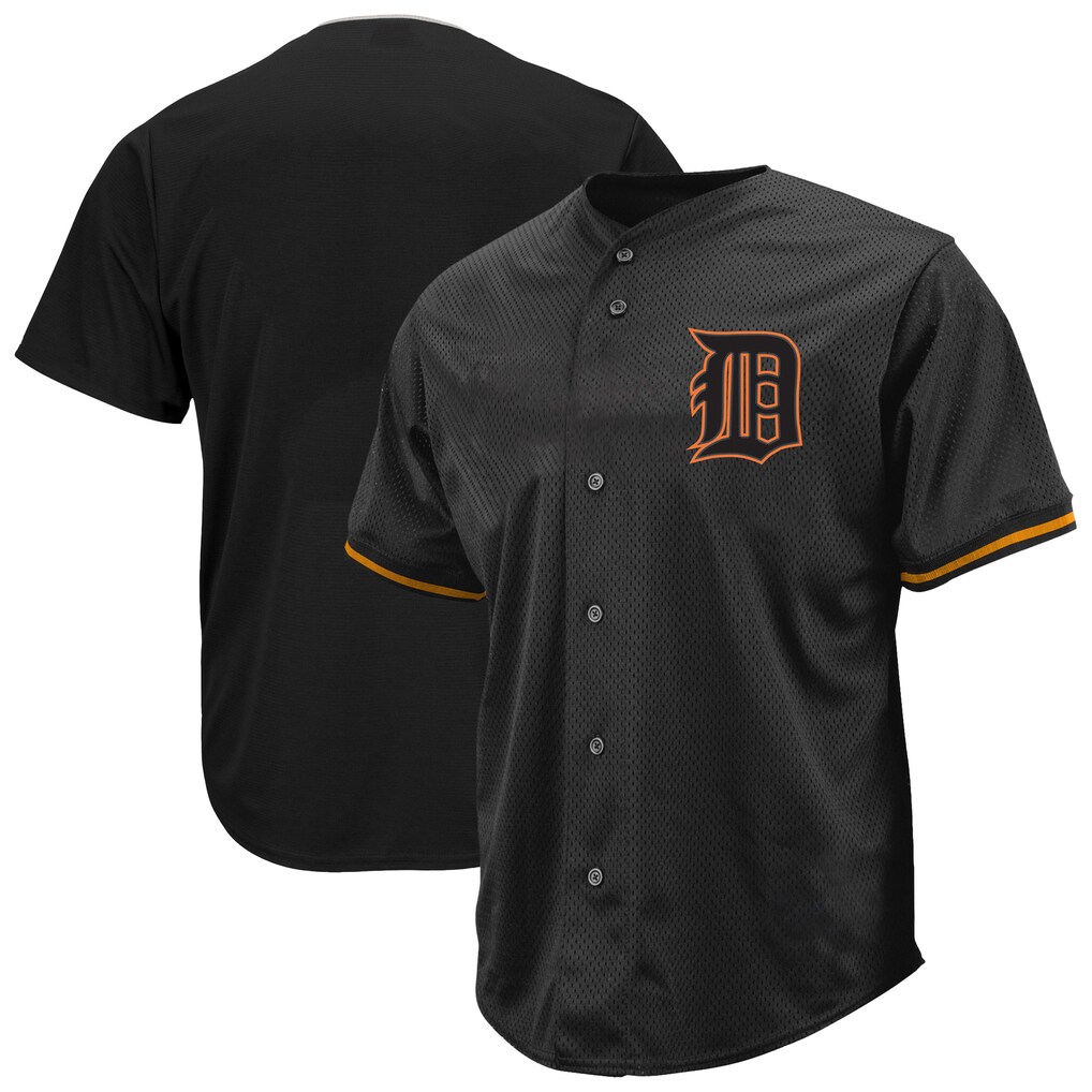 Detroit Tigers Black Stitched Big and Tall Pop Fashion Baseball Jersey