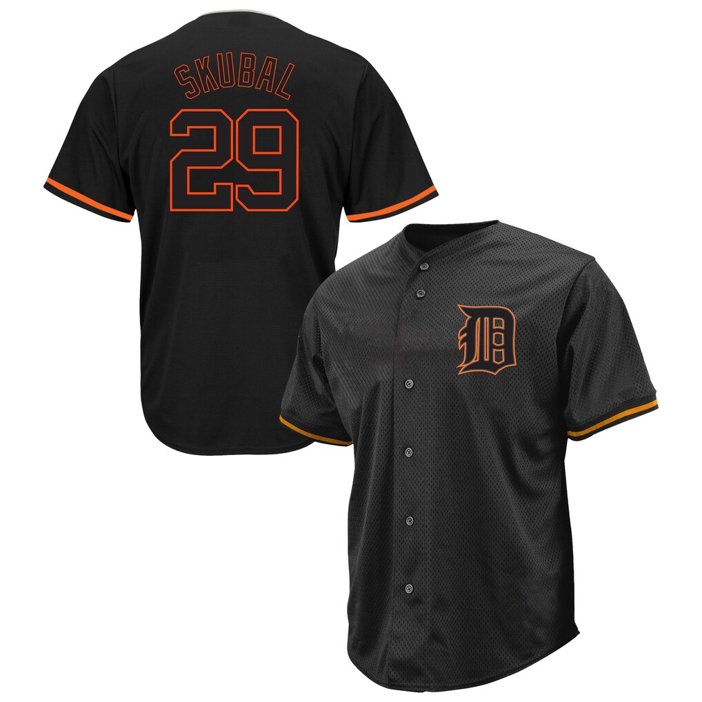 Detroit Tigers Tarik Skubal Black Stitched Big and Tall Pop Fashion Baseball Jersey