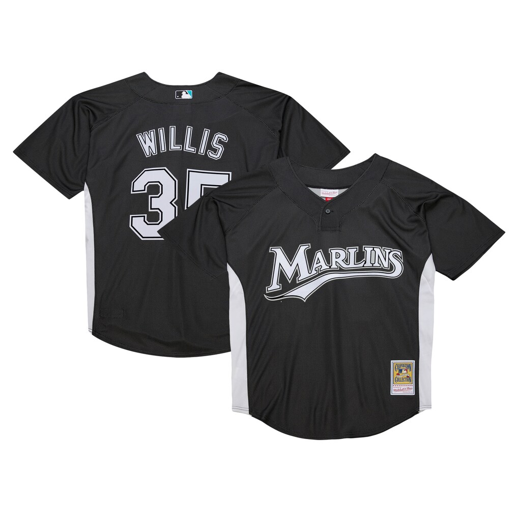 Florida Marlins Dontrelle Willis Mitchell Ness Black Stitched Authentic Batting Practice Baseball Jersey
