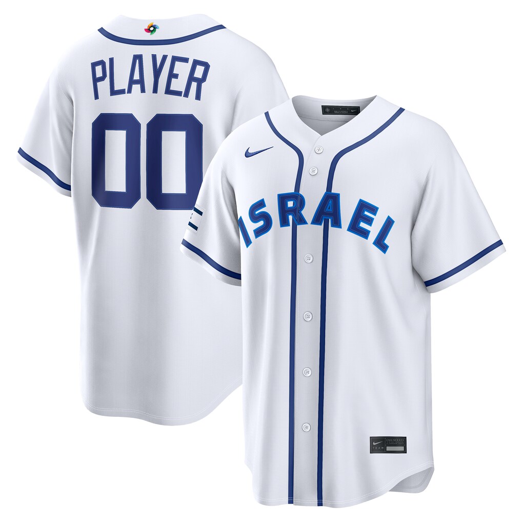 Israel Baseball Nike 2026 World Baseball Classic White Home Stitched Custom Pick A Player Jersey