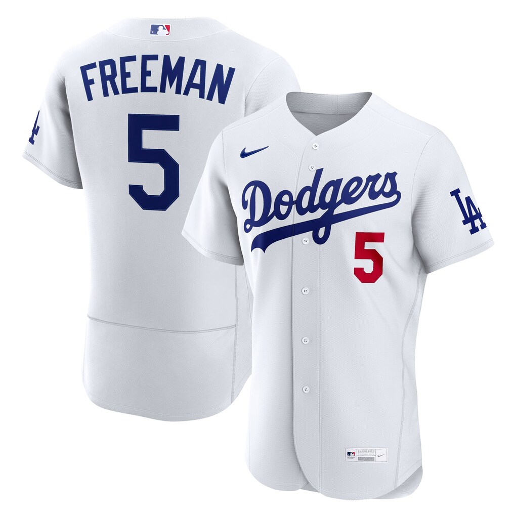 Los Angeles Dodgers Freddie Freeman Nike White Home Stitched Authentic Baseball Jersey