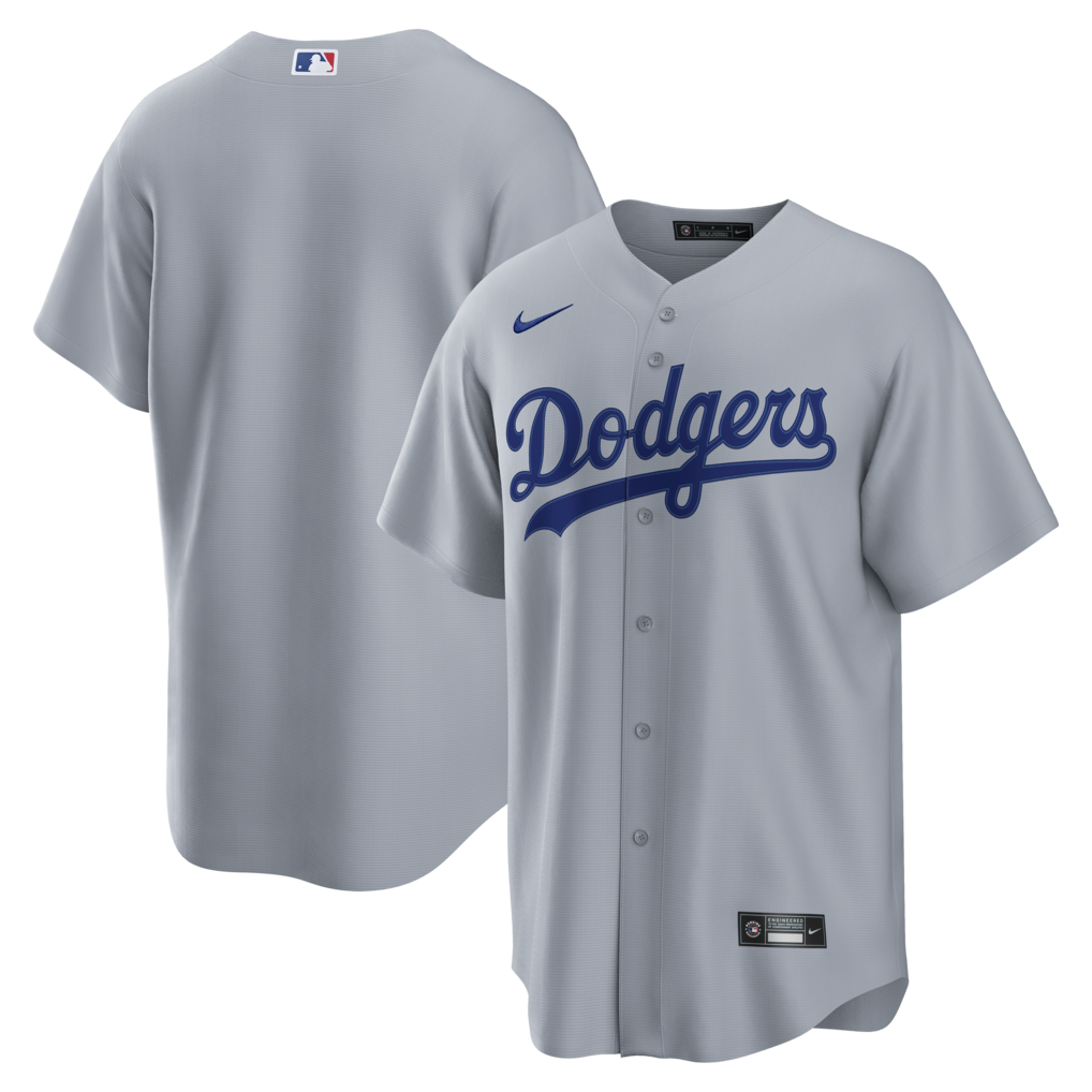Los Angeles Dodgers Nike Gray Road Stitched Replica Baseball Jersey
