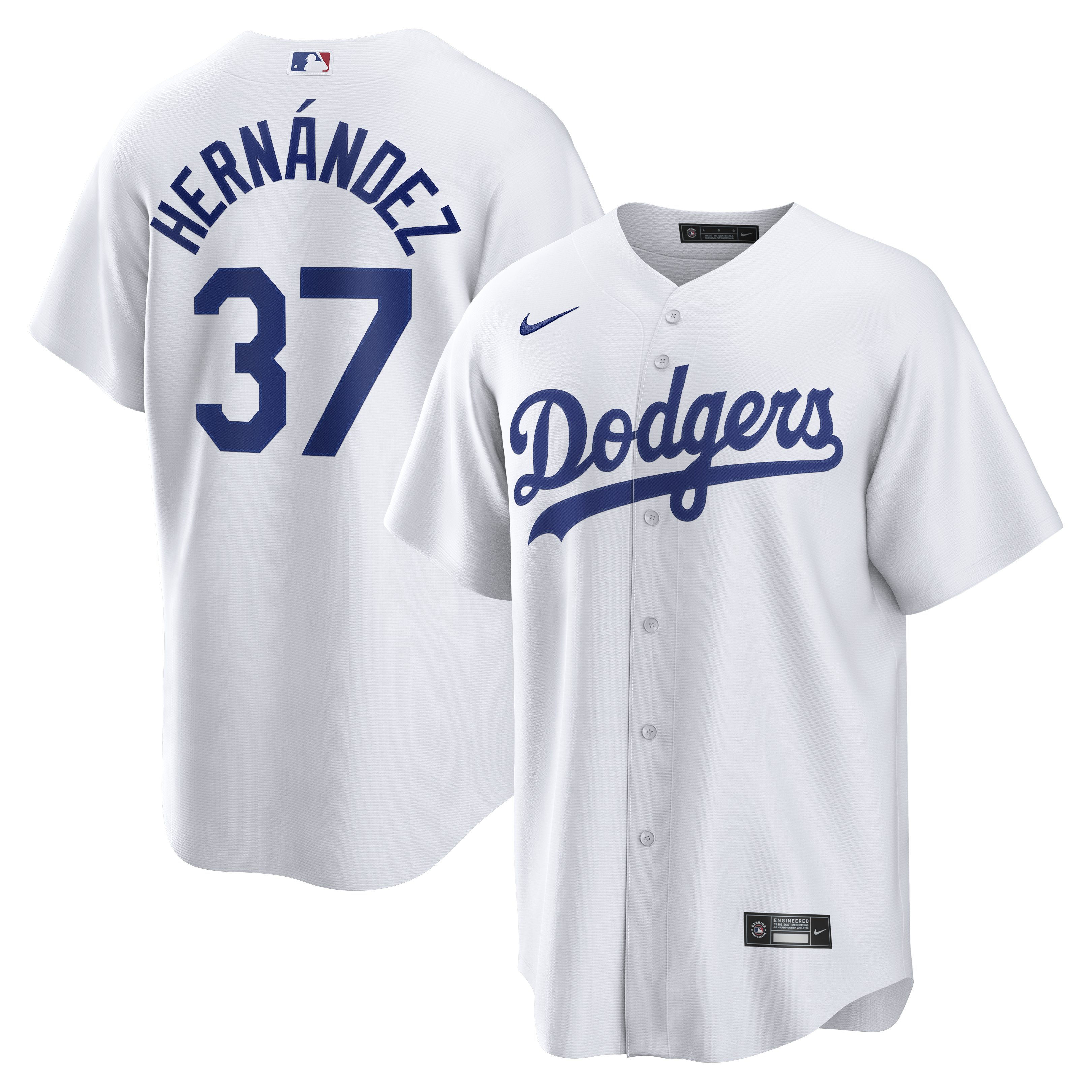 Los Angeles Dodgers Teoscar Hernandez Nike White Home Stitched Replica Baseball Jersey