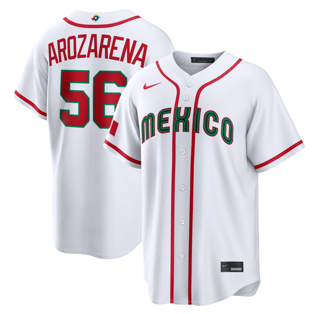 Mexico Baseball Randy Arozarena Nike White 2026 World Baseball Classic Home Stitched Stadium Jersey