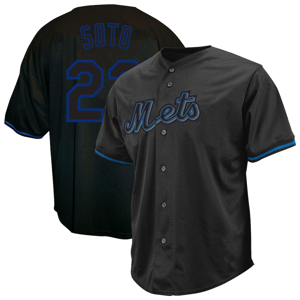 New York Mets Juan Soto Black Stitched Big and Tall Pop Fashion Baseball Jersey