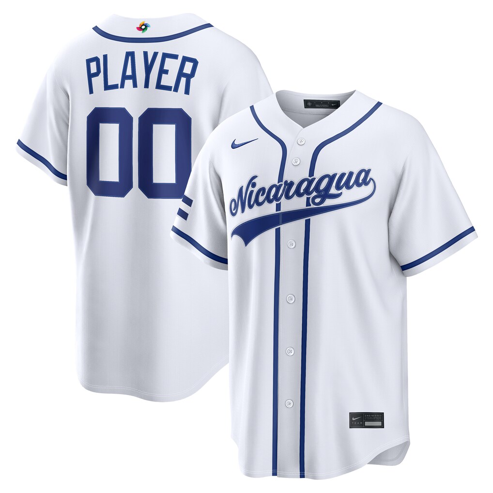 Nicaragua Baseball Nike White 2026 World Baseball Classic Home Stitched Custom Pick A Player Jersey