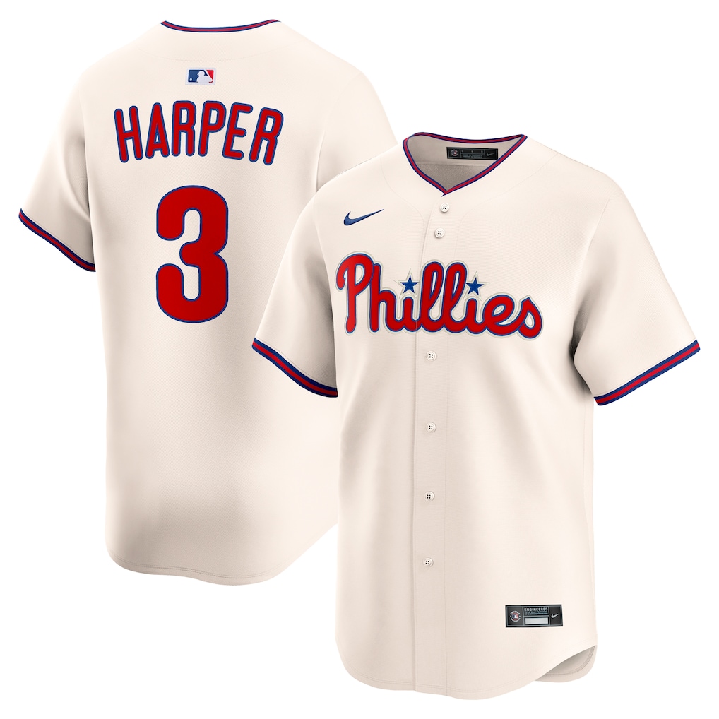 Philadelphia Phillies Bryce Harper Nike Cream Alternate Stitched Limited Baseball Jersey