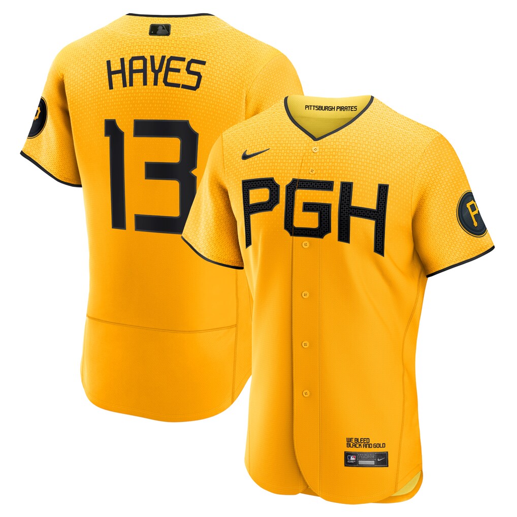 Pittsburgh Pirates Ke'Bryan Hayes Nike Gold City Connect Stitched Authentic Baseball Jersey