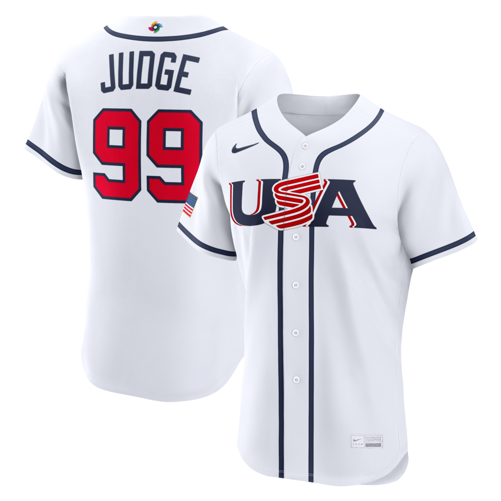 USA Baseball Aaron Judge Nike White 2026 World Baseball Classic Home Stitched Authentic Jersey