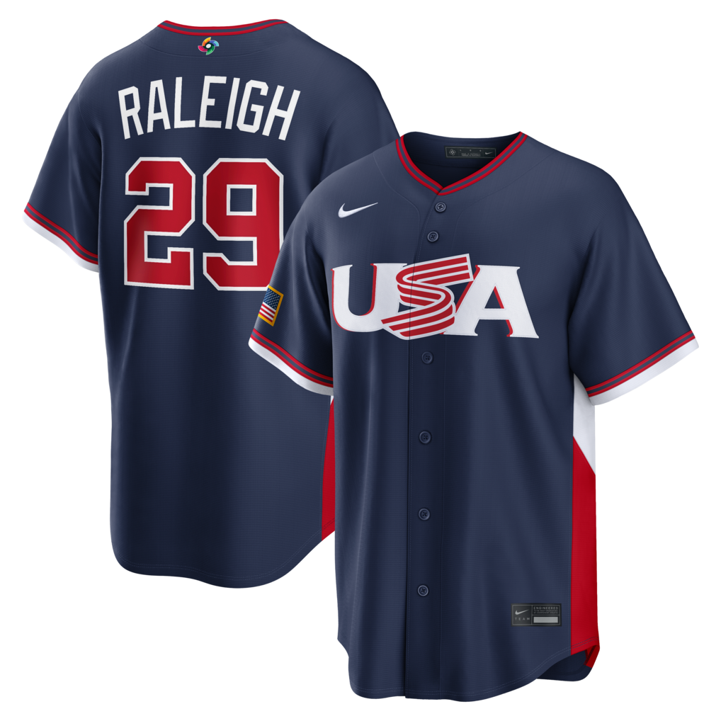 USA Baseball Cal Raleigh Nike Navy 2026 World Baseball Classic Road Stitched Stadium Jersey