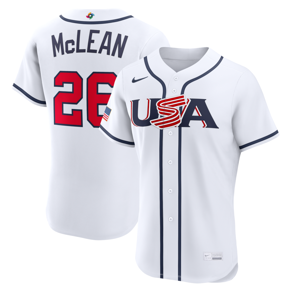 USA Baseball Nolan McLean Nike White 2026 World Baseball Classic Home Authentic Stitched Jersey