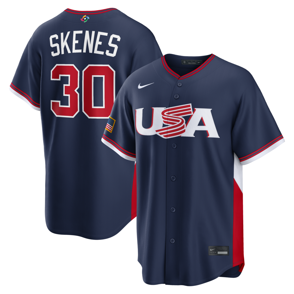 Paul Skenes USA Baseball Nike Navy 2026 World Baseball Classic Road Stadium Stitched Jersey