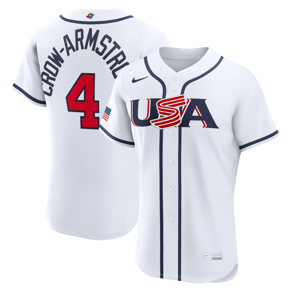Pete Crow-Armstrong USA Baseball Nike White 2026 World Baseball Classic Home Authentic Stitched Jersey