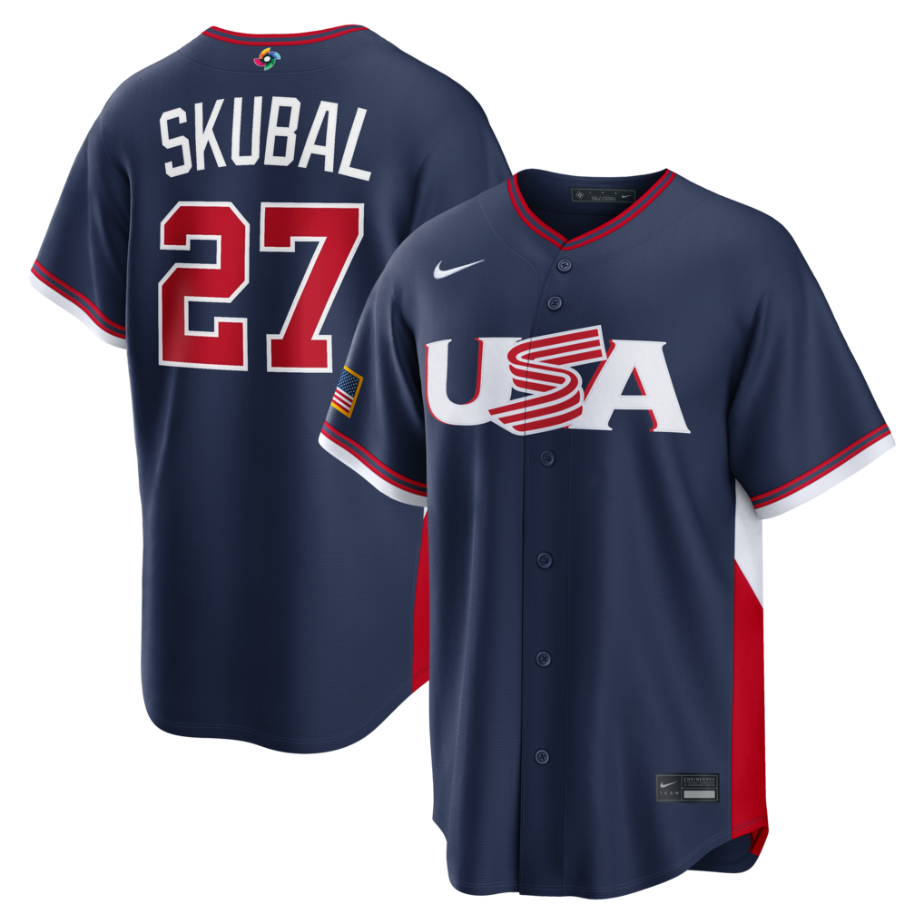 Tarik Skubal USA Baseball Nike Navy 2026 World Baseball Classic Road Stadium Stitched Jersey
