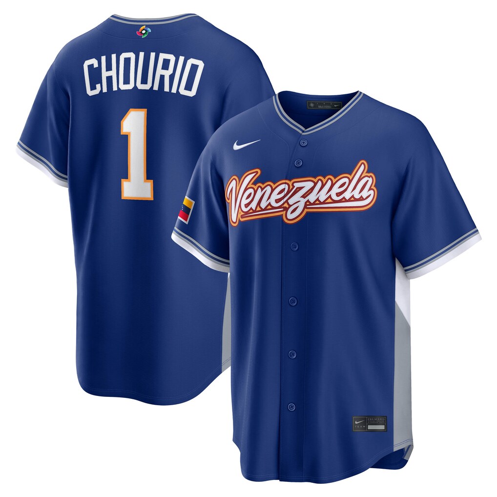 Venezuela Baseball Jackson Chourio Nike Royal 2026 World Baseball Classic Road Stadium Stitched Jersey