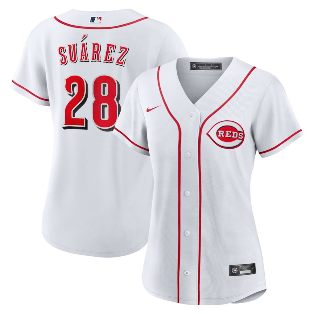 Cincinnati Reds Eugenio Suarez Nike Women White Home Replica Stitched Baseball Jersey