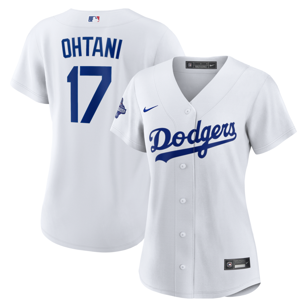 Los Angeles Dodgers Shohei Ohtani Nike Women White 2025 World Series Champions Stitched Jersey