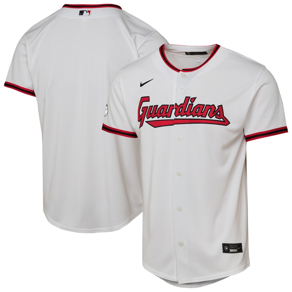 Cleveland Guardians Nike Youth White Home Stitched Stadium Baseball Jersey