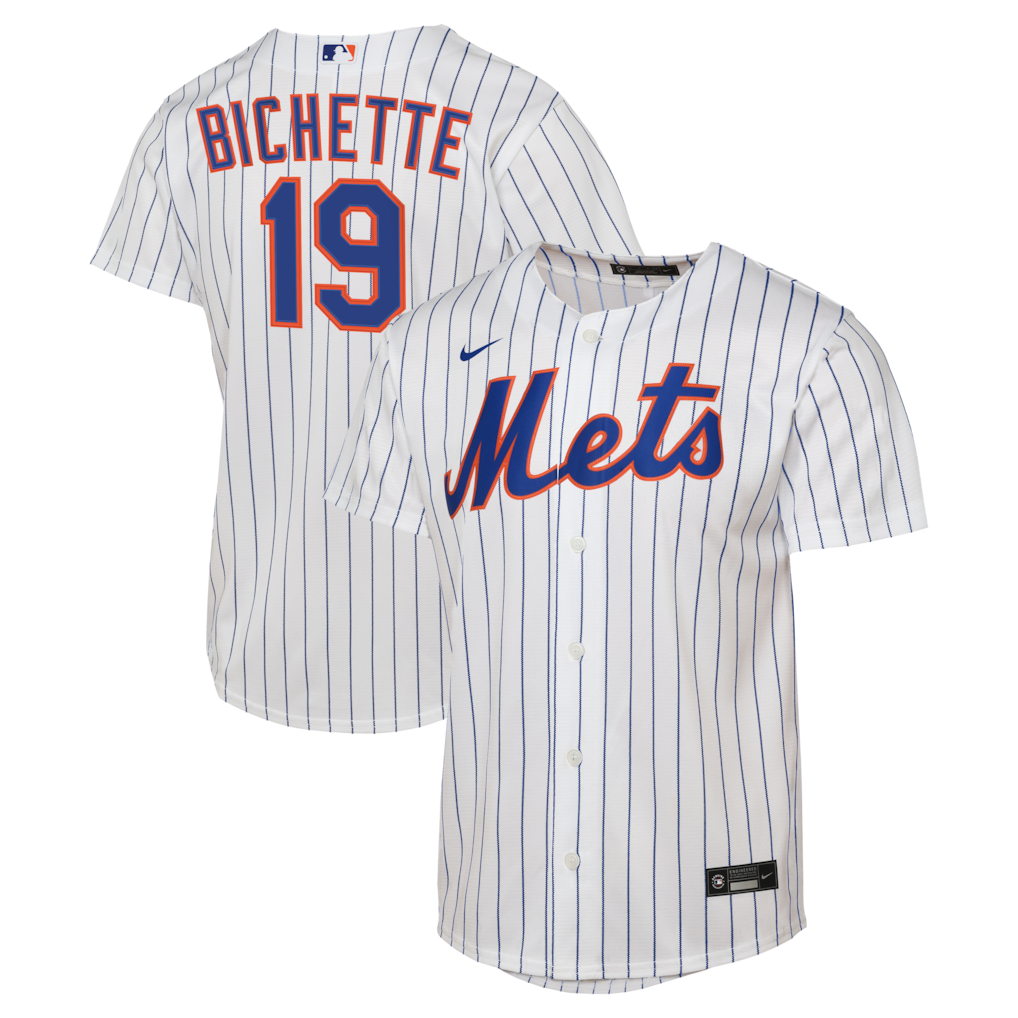 Bo Bichette New York Mets Nike Youth White Home Stitched Baseball Replica Jersey