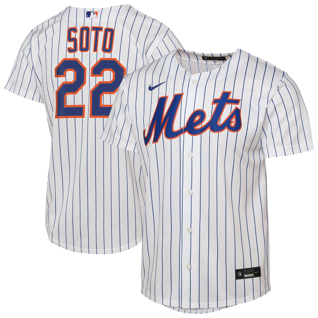 Juan Soto New York Mets Nike Youth White Home Stitched Baseball Replica Jersey