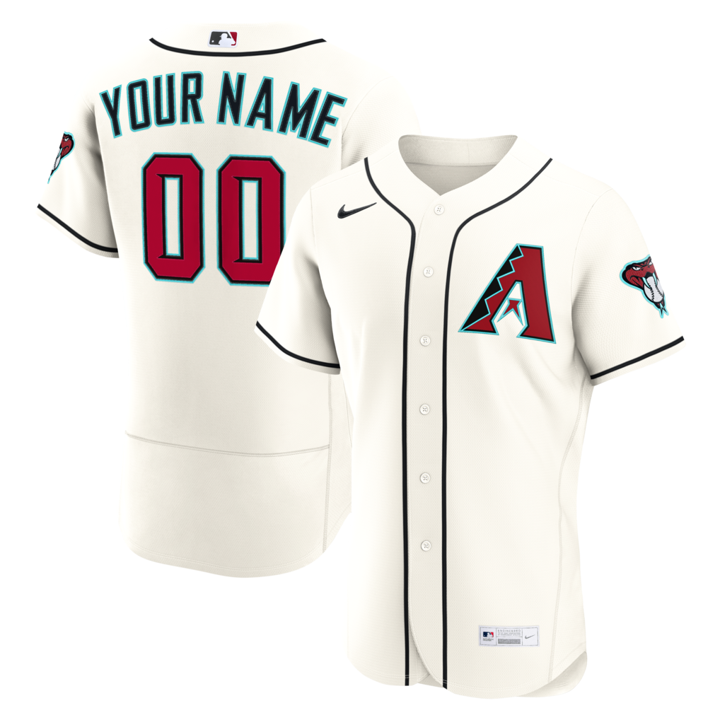 Arizona Diamondbacks Nike Men's Cream Home Authentic Custom Stitched Baseball Jersey