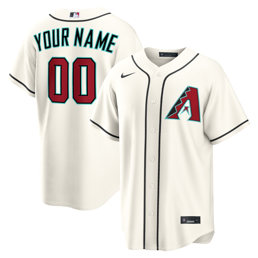 Arizona Diamondbacks Nike Men's Cream Home Replica Custom Stitched Baseball Jersey