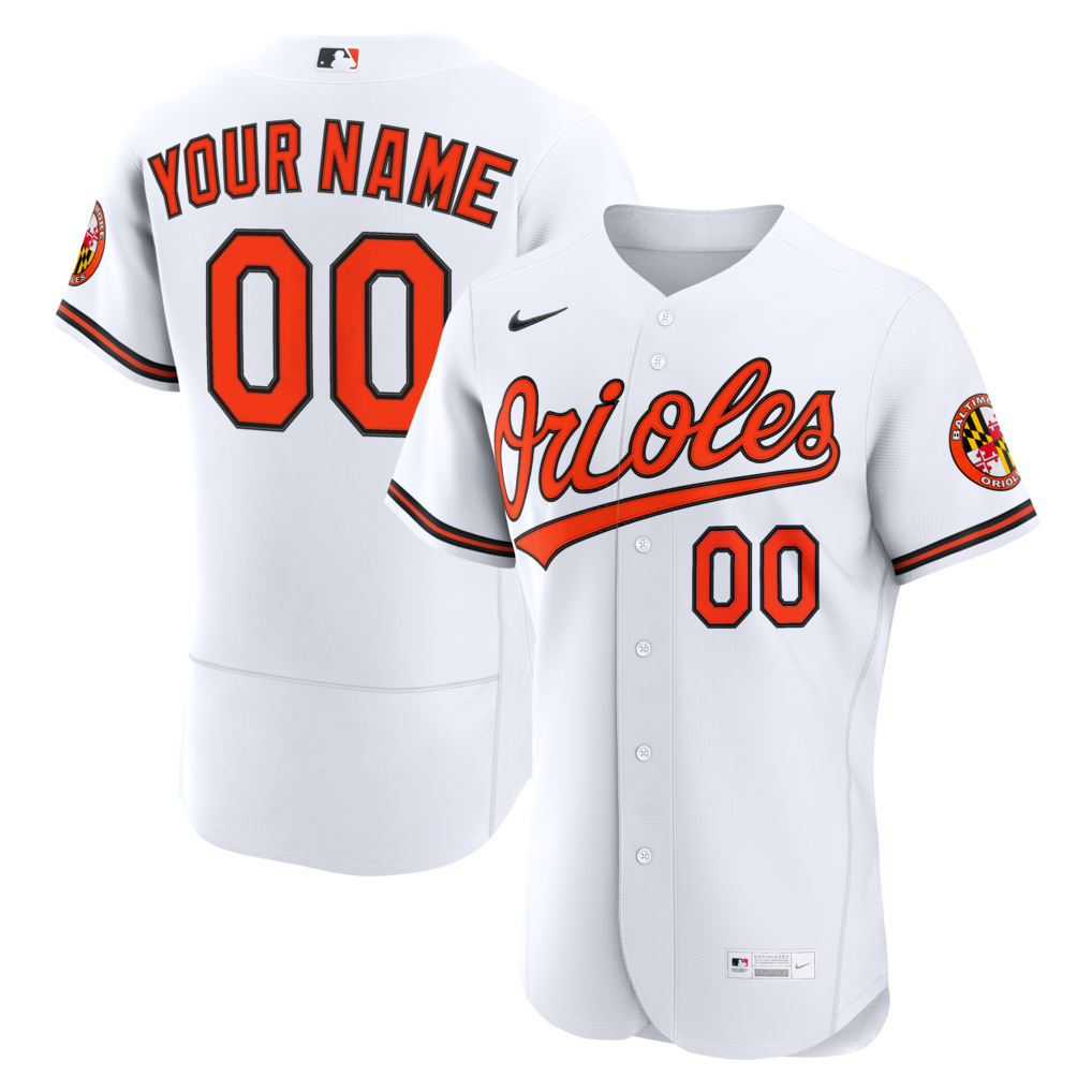 Baltimore Orioles Nike Men White Home Authentic Custom Stitched Baseball Jersey
