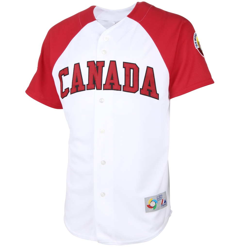 Canada Baseball Majestic Men White 2009 World Baseball Classic Stitched Retro Jersey