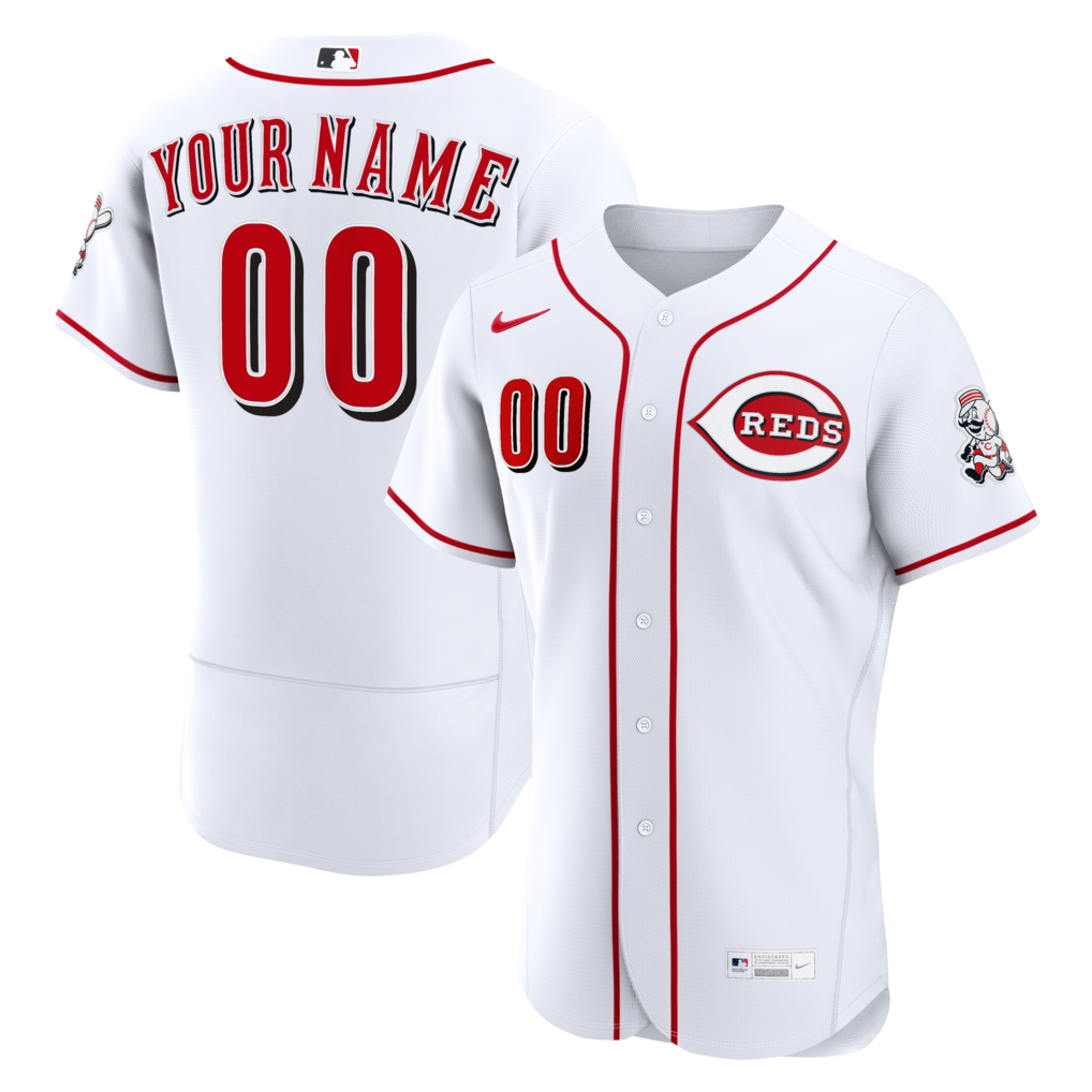Cincinnati Reds Nike Men White Home Authentic Custom Stitched Baseball Jersey