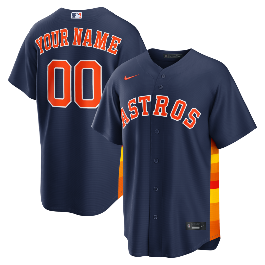 Houston Astros Nike Men Navy Alternate Replica Custom Stitched Baseball Jersey