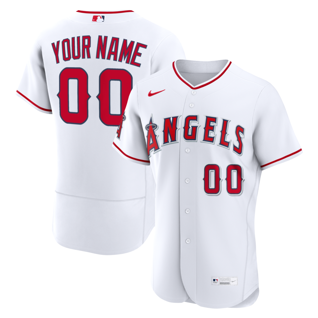 Los Angeles Angels Nike Men White Home Authentic Custom Stitched Baseball Jersey