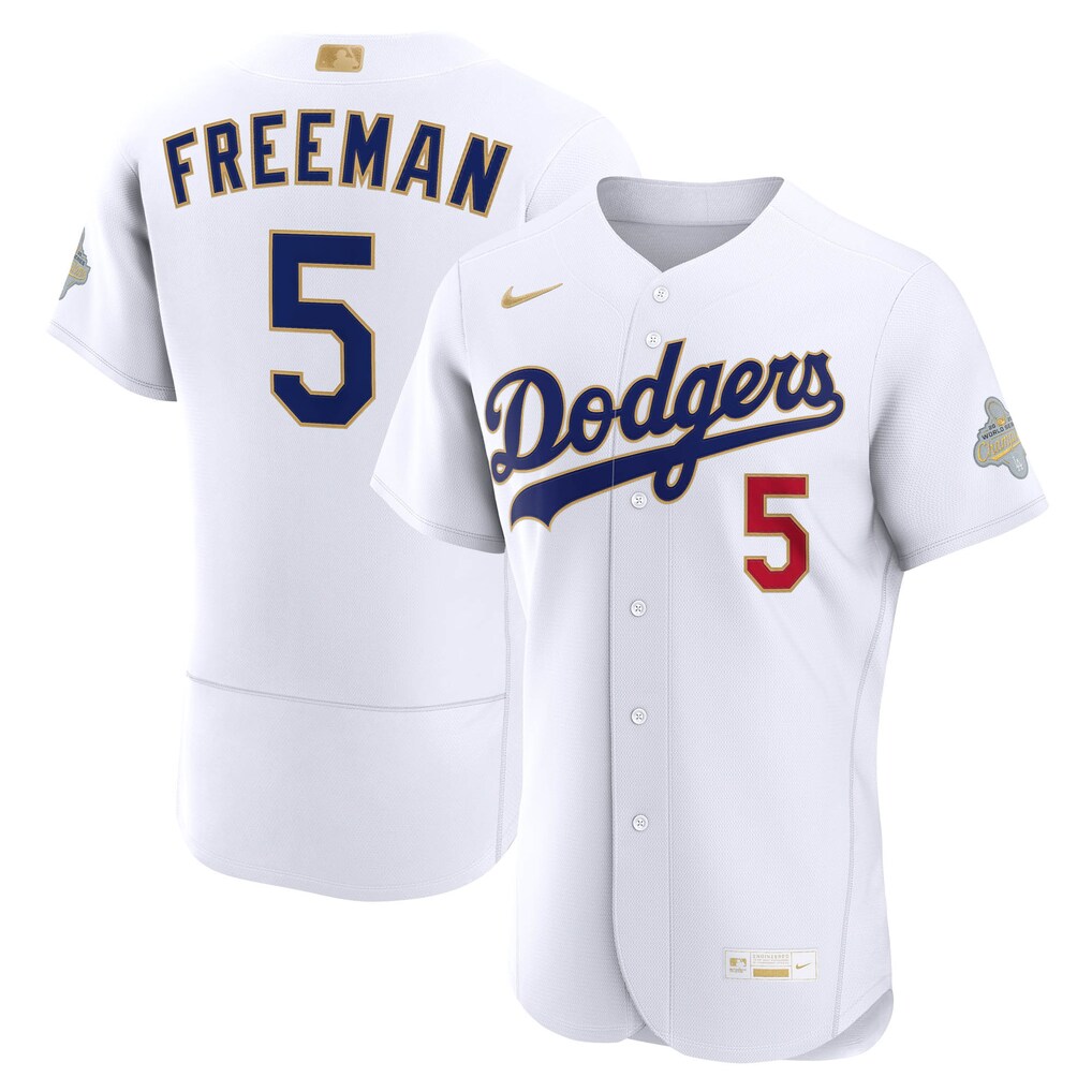 Freddie Freeman Los Angeles Dodgers Nike White 2026 Gold Collection Authentic Stitched Jersey