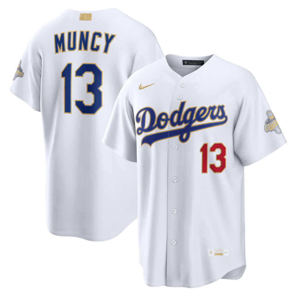 Los Angeles Dodgers Max Muncy Nike Men White 2026 Gold Collection Stadium Stitched Baseball Jersey