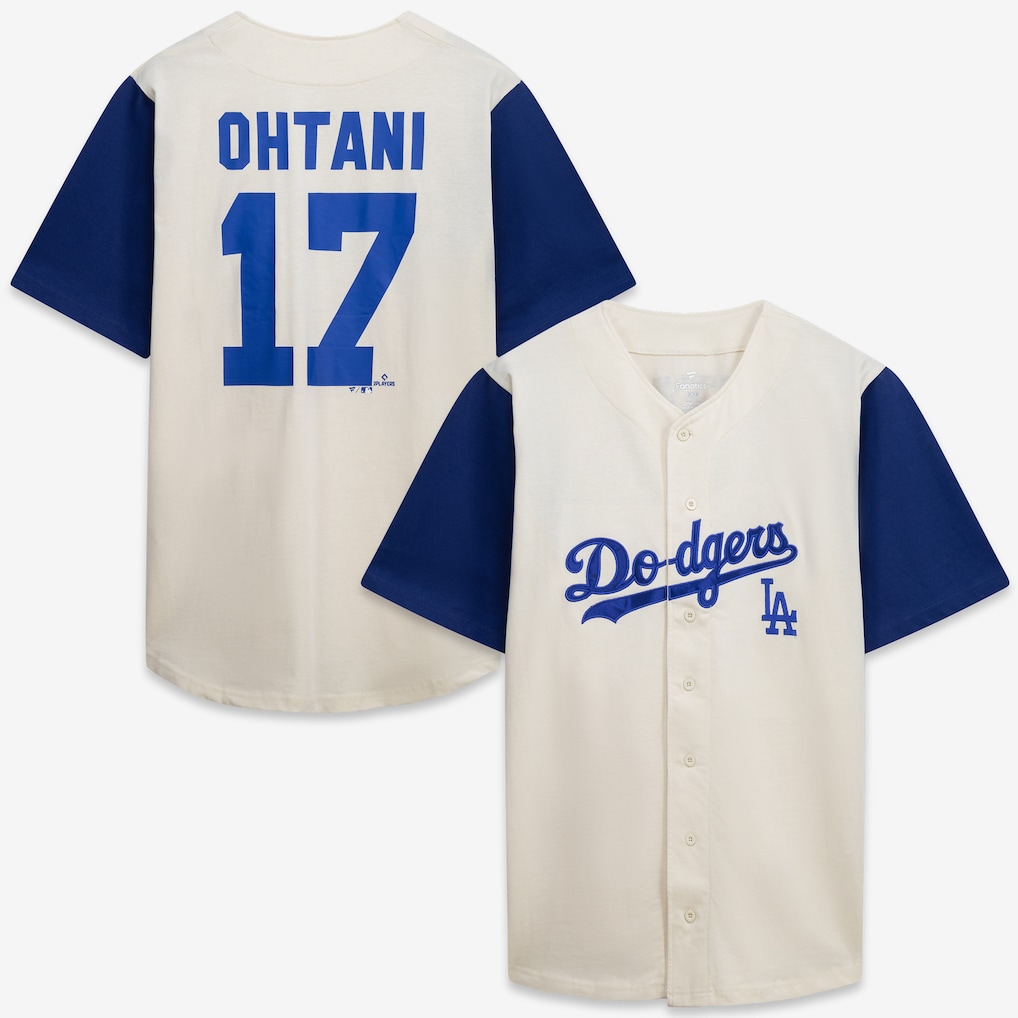 Los Angeles Dodgers Profile Cream Royal Big and Tall Two-Color Fashion Stitched Baseball Jersey