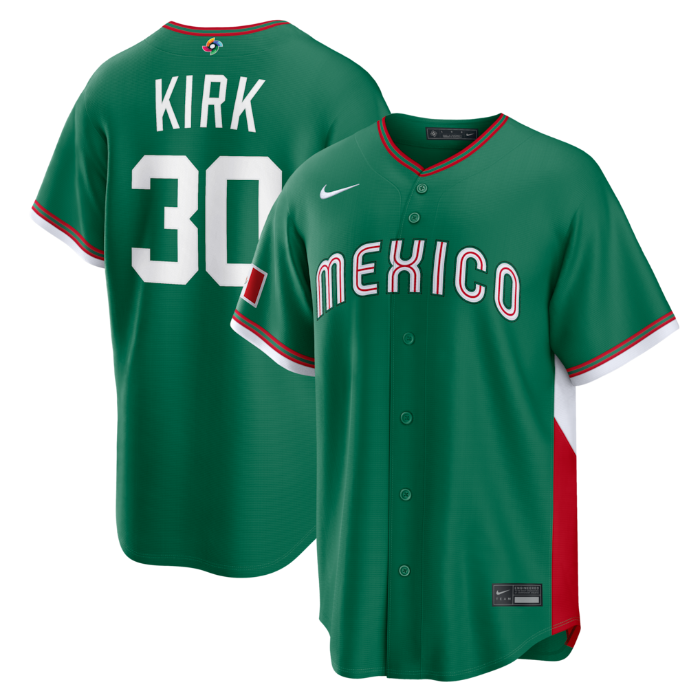 Mexico Baseball Alejandro Kirk Nike Green 2026 World Baseball Classic Road Stadium Stitched Jersey