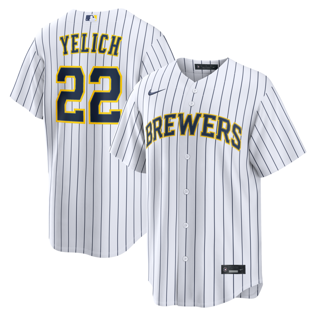 Milwaukee Brewers Christian Yelich Nike White Alternate Replica Stitched Baseball Jersey