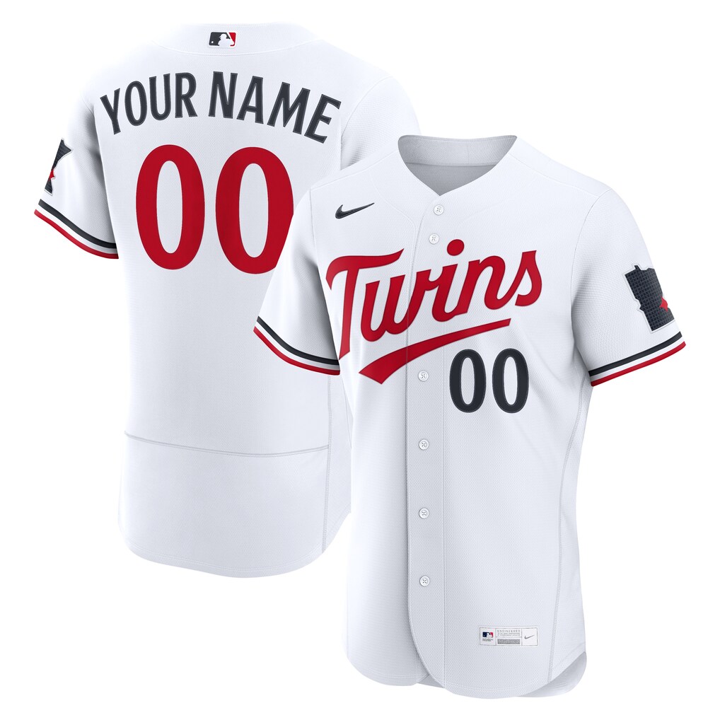 Minnesota Twins Nike Men White Home Authentic Custom Stitched Baseball Jersey