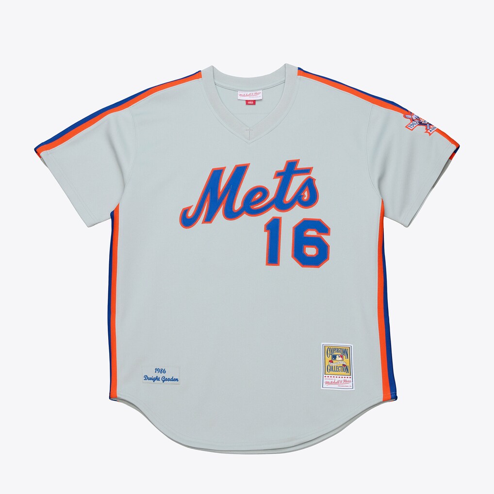 New York Mets Dwight Gooden Mitchell and Ness Men White 1986 Authentic Stitched Baseball Jersey